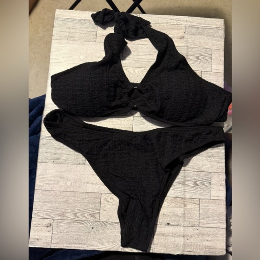 Black Halter Bikini Set